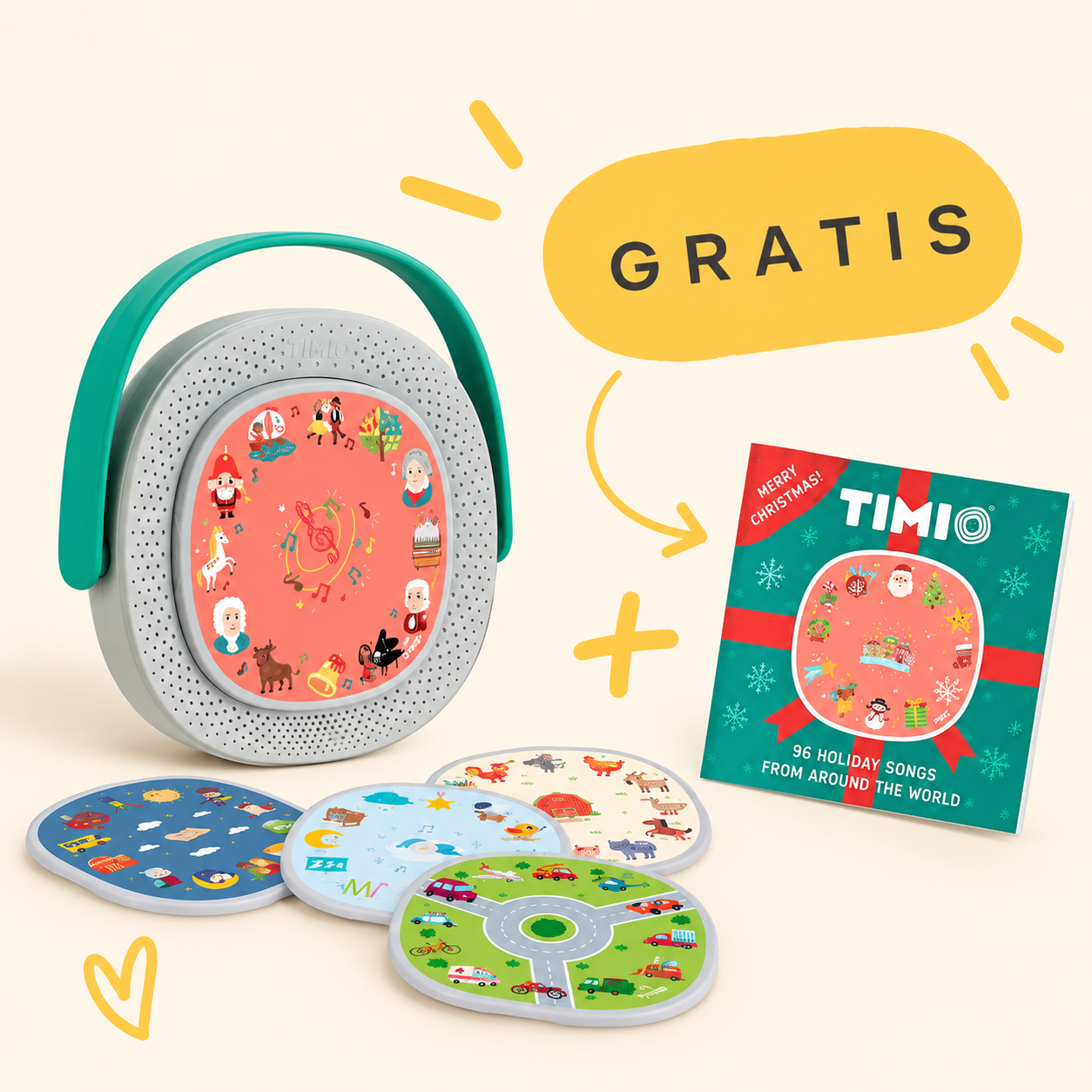 Timio Audiospeler + Gratis Kerstdisc | Schermvrij, 2-6 jaar