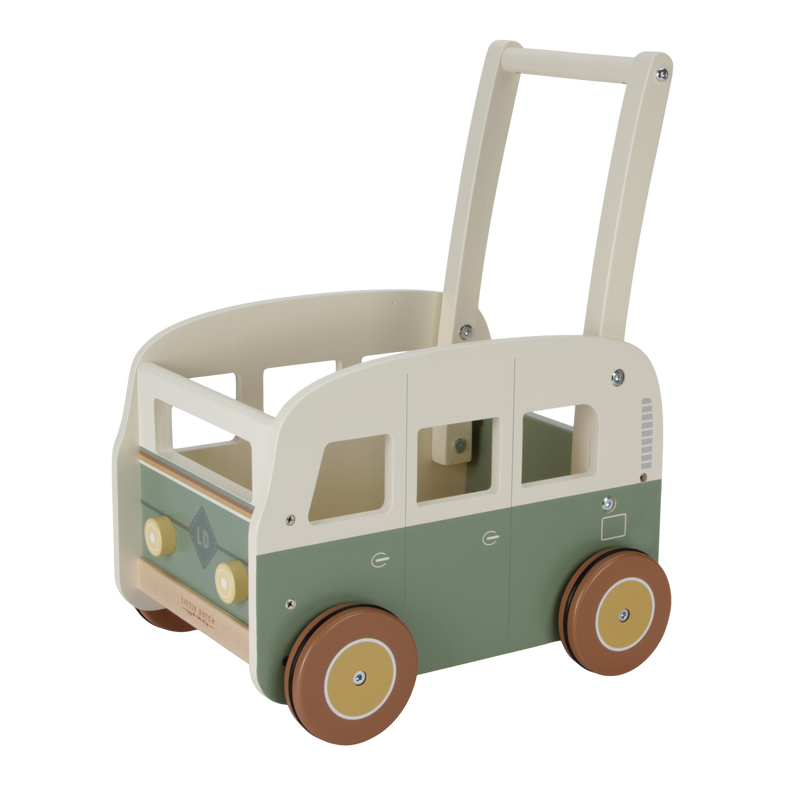 Little Dutch Houten Vintage Duwkar Loopwagen | Groen