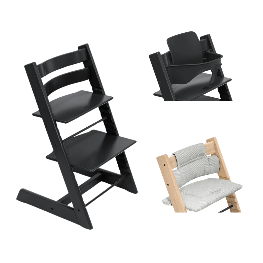 stokke kussenset Stokke® Tripp Trapp® Bundle Stoel + Babyset + Kussen | Black Nordic
