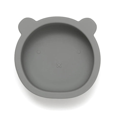 Petit Monkey Silicone Bowl Met Zuignap | Bear Pewter Green  *