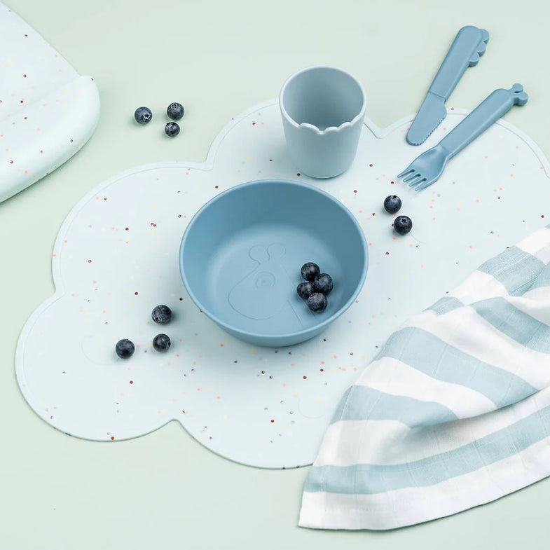 Done By Deer Silicone Placemat | Confetti Blue
