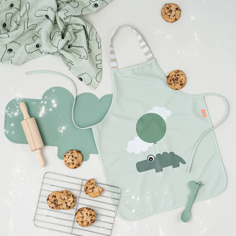 Done By Deer Silicone Placemat | Croco Green
