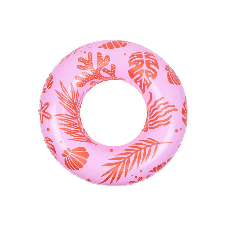 Swim Essentials Pink-Red Ocean Printed Zwemring 90cm