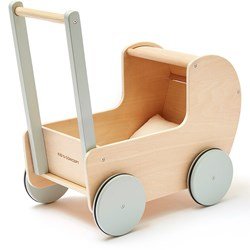 Kid's concept poppenwagen met bedset hout Nature*