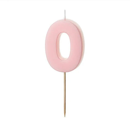 Party Deco Kaarsje Nummer "0" | Roze