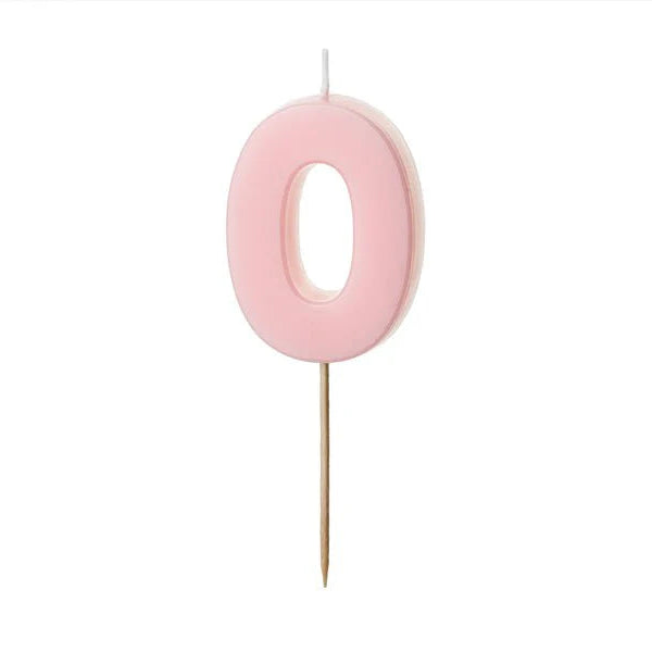 Party Deco Kaarsje Nummer "0" | Roze