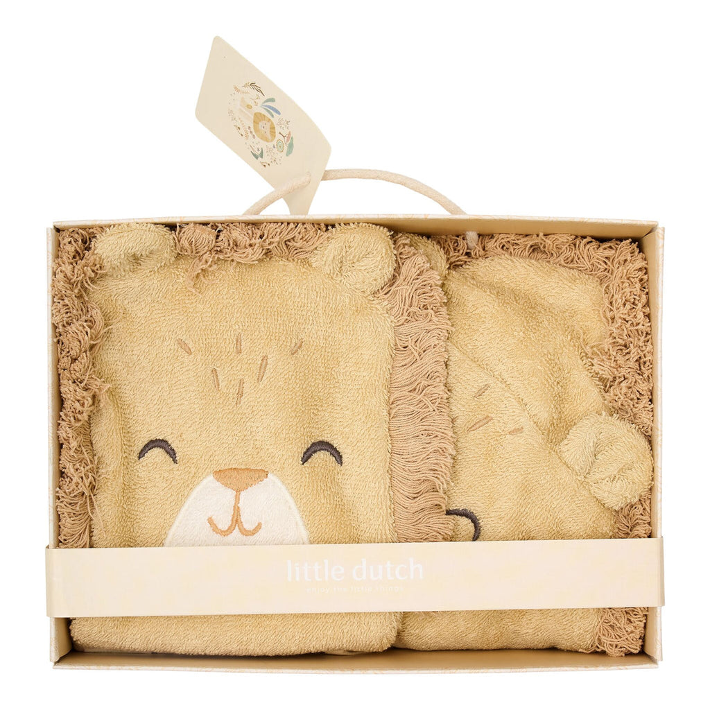 Little Dutch Geschenkdoos Leeuw Safari Friends geel, de gesloten geschenkdoos