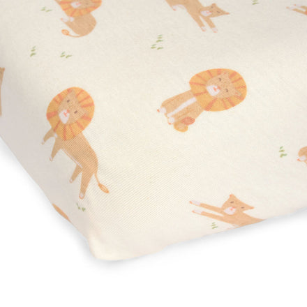Little Dutch Hoeslaken Safari Leo, tweede productfoto van het hoeslaken met leeuwenprint