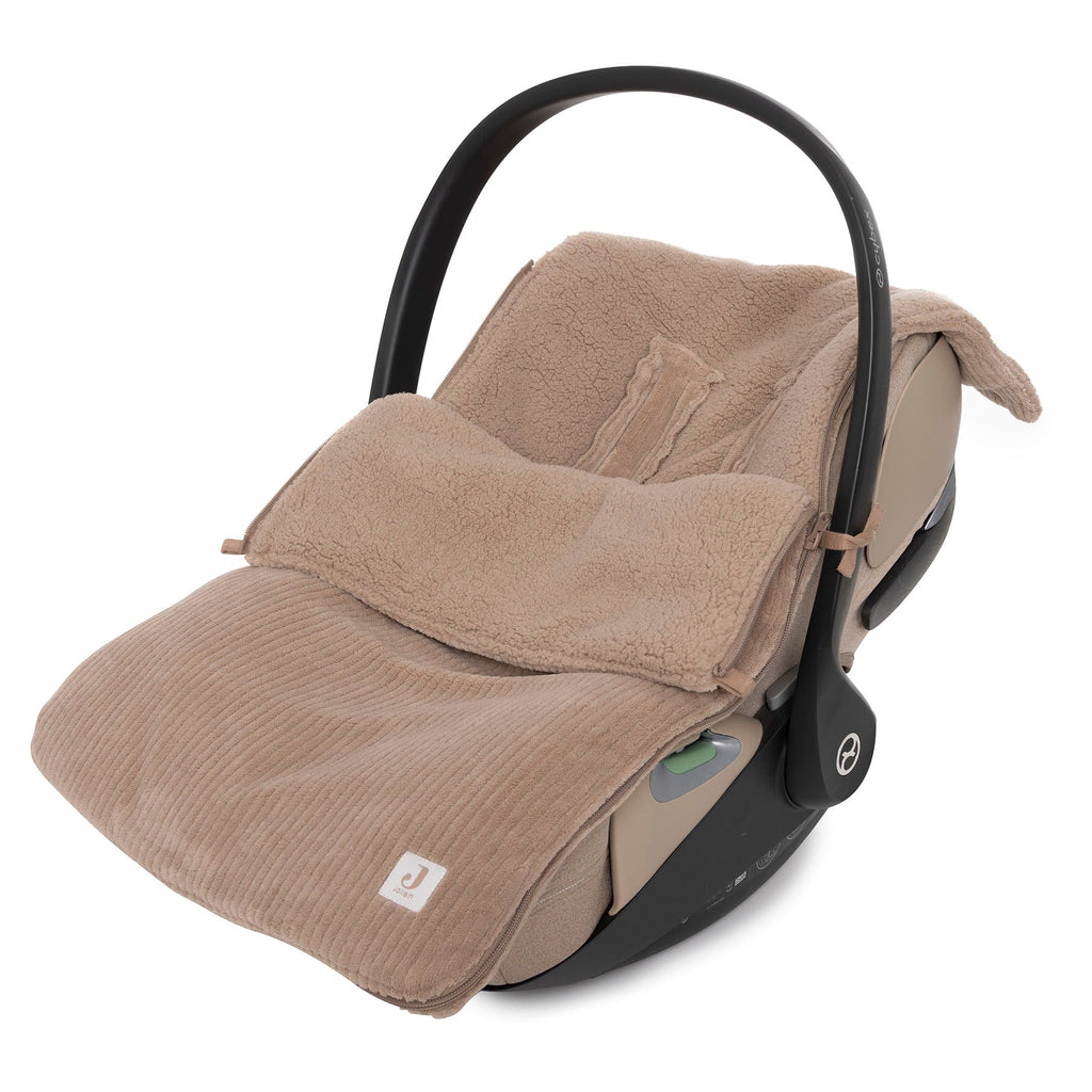 Jollein Voetenzak Groep 0+ 3/5 Punts Gordel Cloudy Rib | Milky Coffee