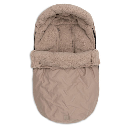 Jollein Voetenzak Groep 0+ 3/5 Punts Gordel Embossed | Milky Coffee