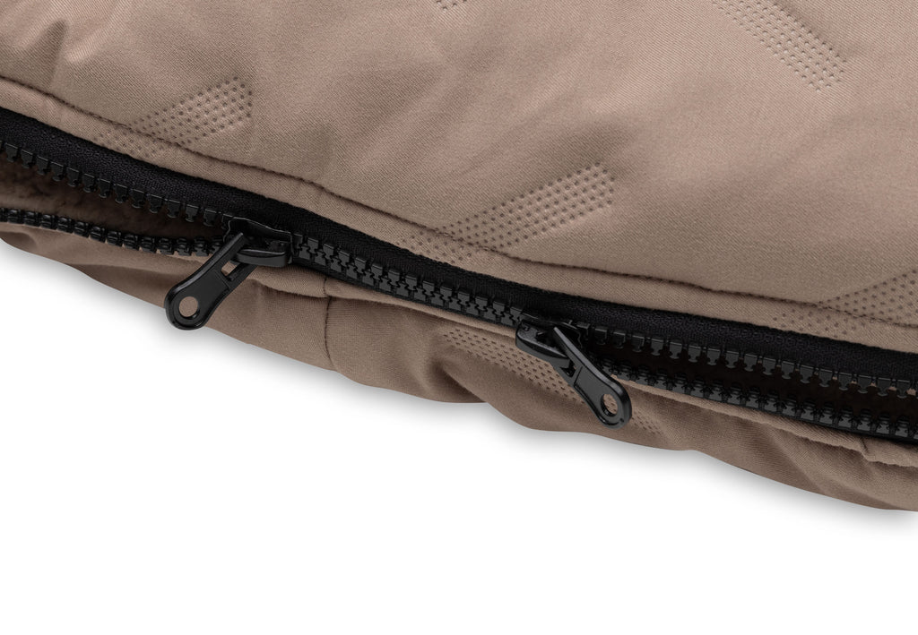 Jollein Voetenzak Groep 0+ 3/5 Punts Gordel Embossed | Milky Coffee