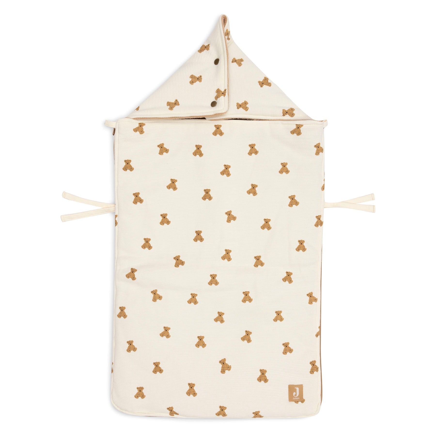 Jollein Voetenzak groep 0+ 3/5 punts gordel Mini Teddy Bear Waffle