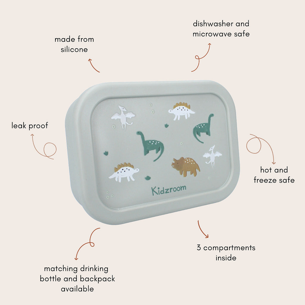 Kidzroom Brooddoos Met Verdeelvakje | Small Talk Green Dino