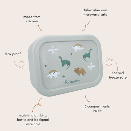 Kidzroom Brooddoos Met Verdeelvakje | Small Talk Green Dino