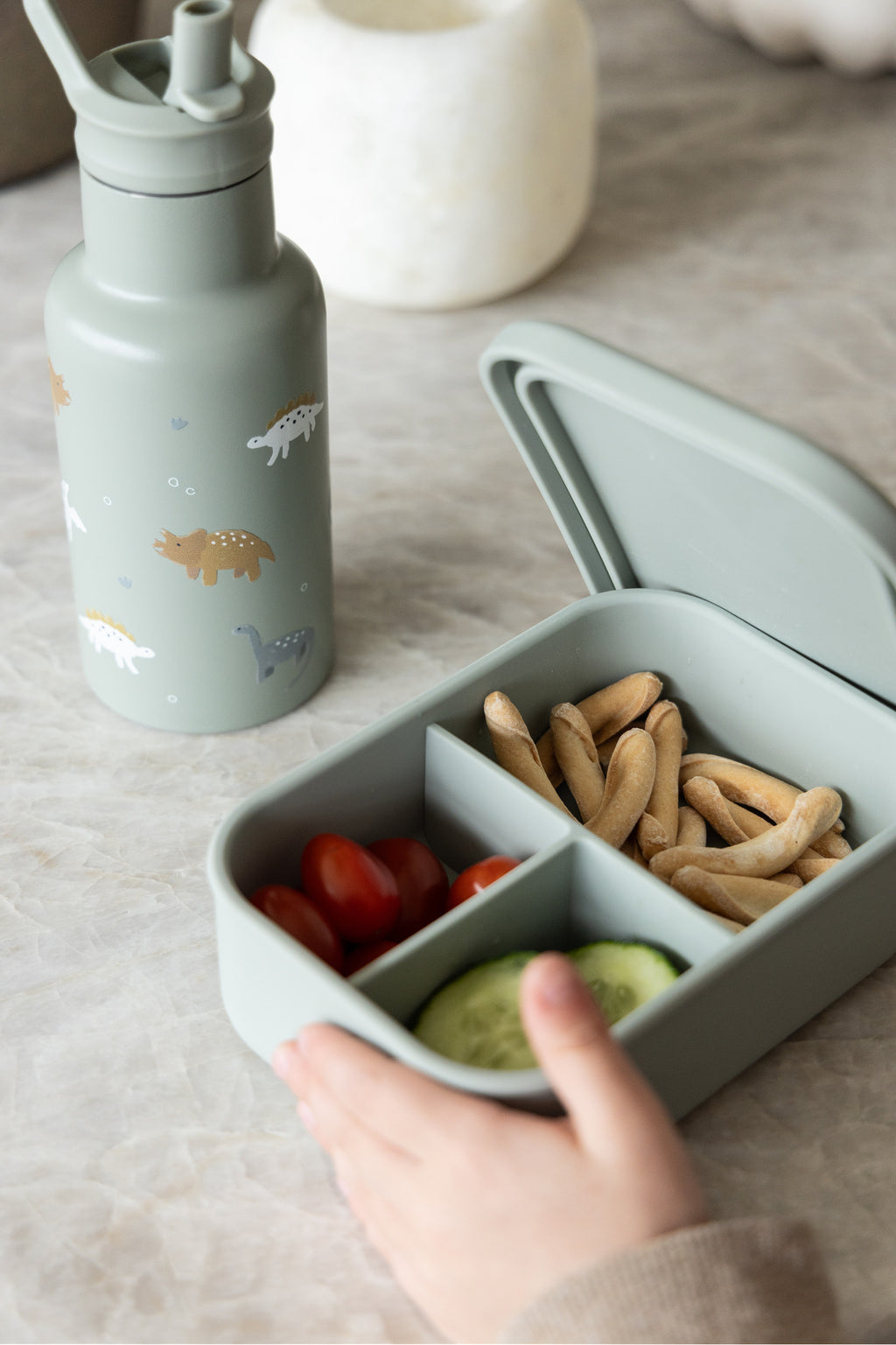 Kidzroom Brooddoos Met Verdeelvakje | Small Talk Green Dino