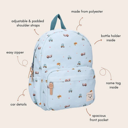 Kidzroom Kleuter Rugzak 36x27x12cm | Little Story Blauw