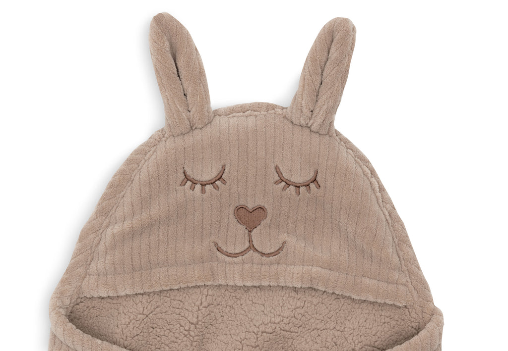 Jollein Wikkeldeken Bunny Cloudy Rib | Milky Coffee