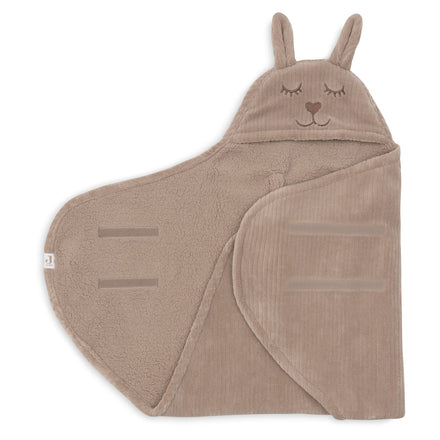 Jollein Wikkeldeken Bunny Cloudy Rib | Milky Coffee