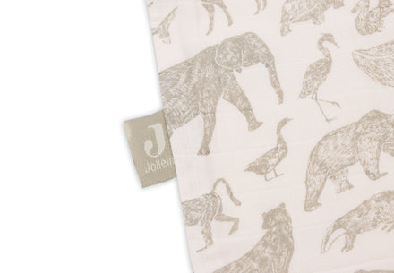 * Jollein Slaapzak Hydrofiel 70cm | Animals Olive Green