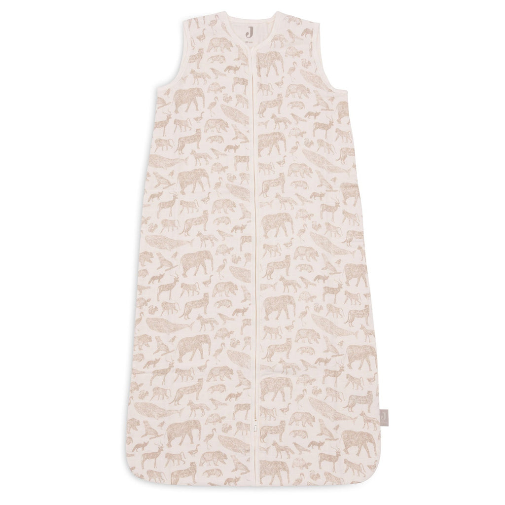 * Jollein Slaapzak Hydrofiel 70cm | Animals Nougat