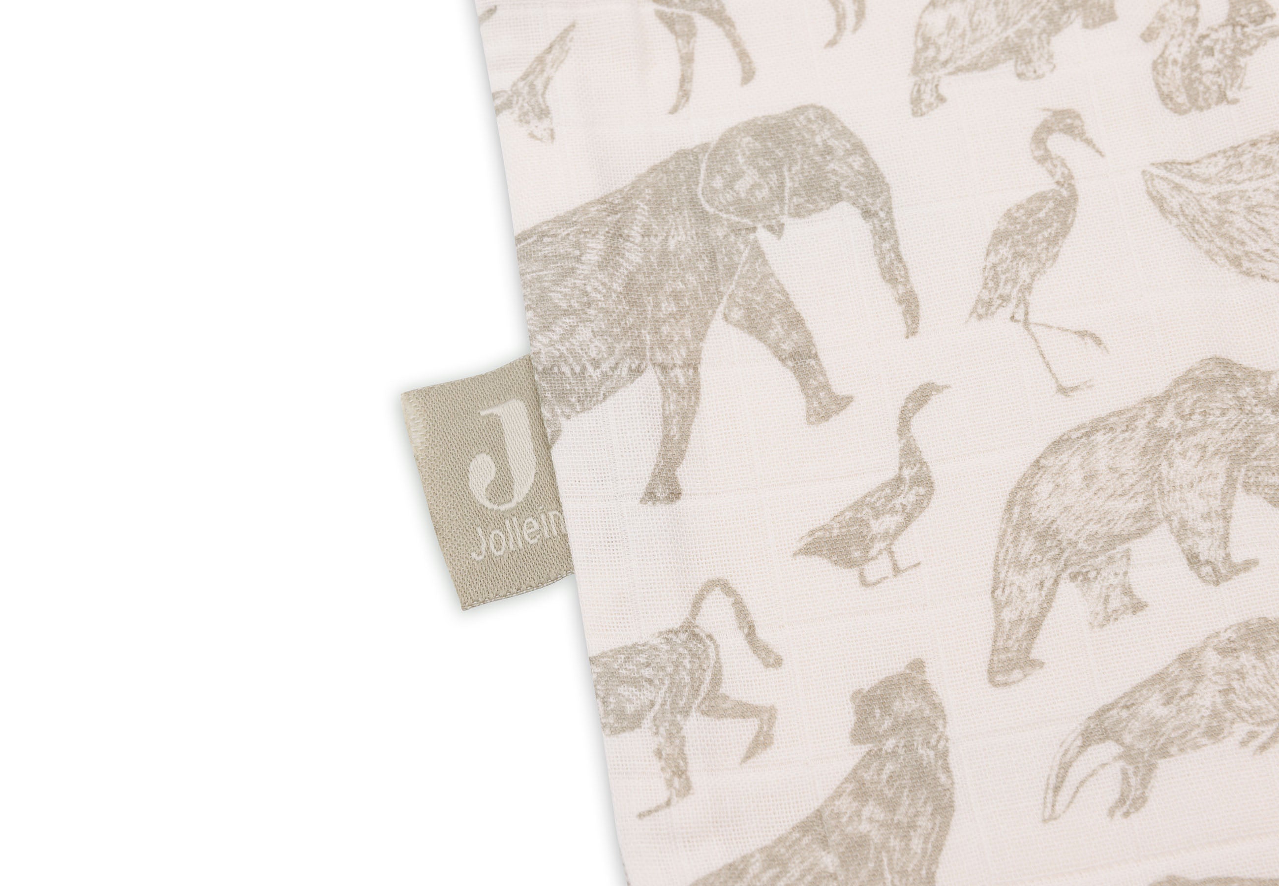 * Jollein Slaapzak Hydrofiel 90cm | Animals Olive Green