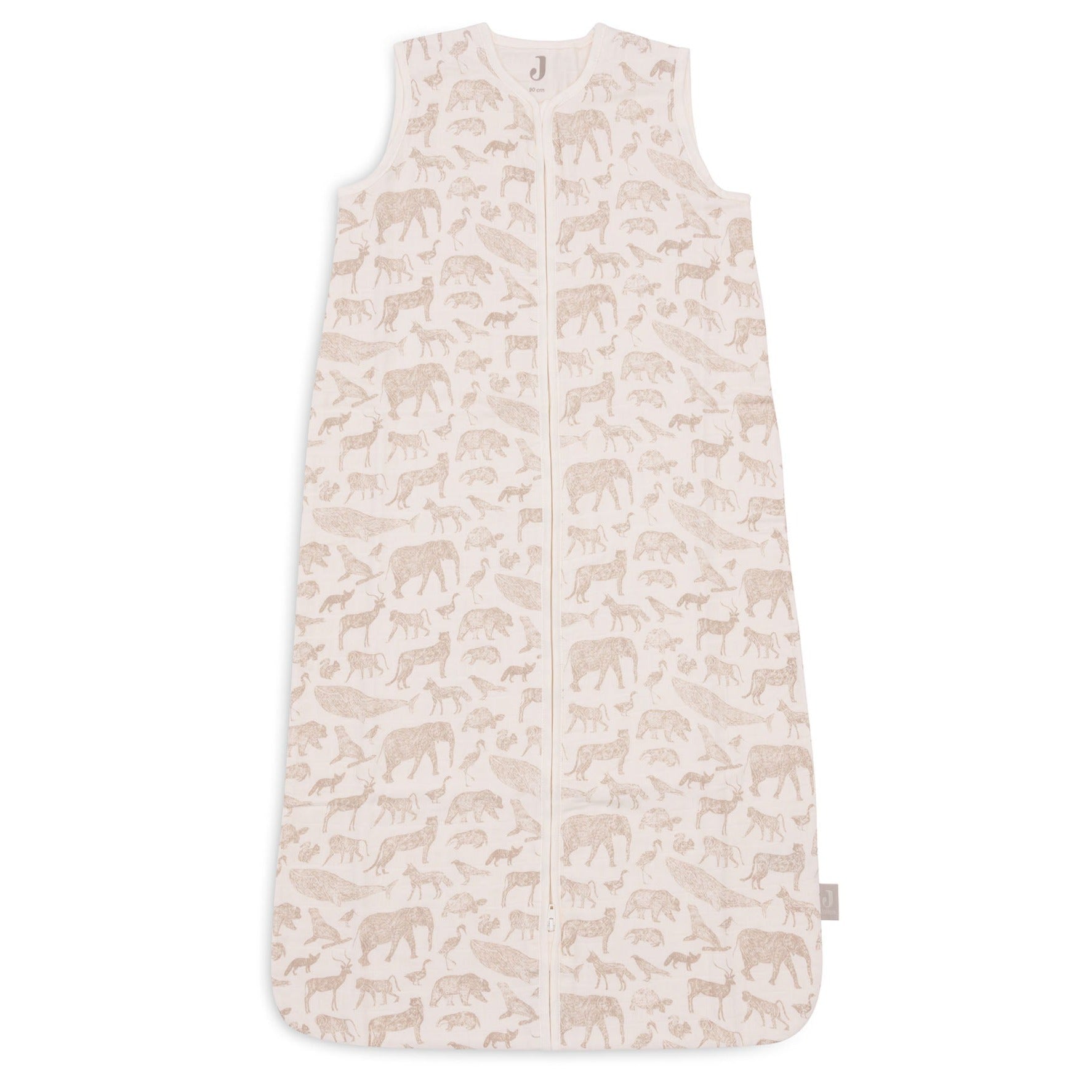 * Jollein Slaapzak Hydrofiel 90cm | Animals Nougat