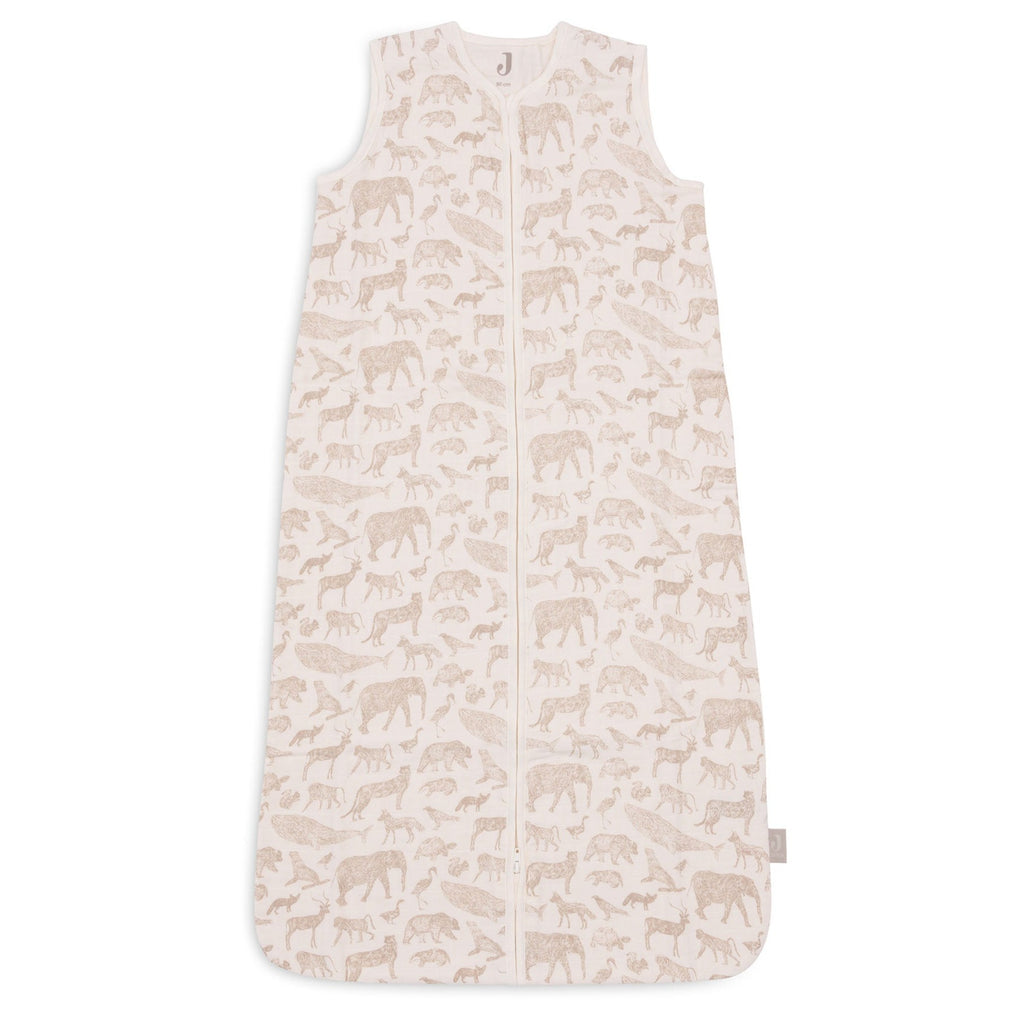* Jollein Slaapzak Hydrofiel 90cm | Animals Nougat