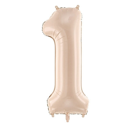 Party Deco Folie Ballon 72cm | Nummer 1 Pastel Beige