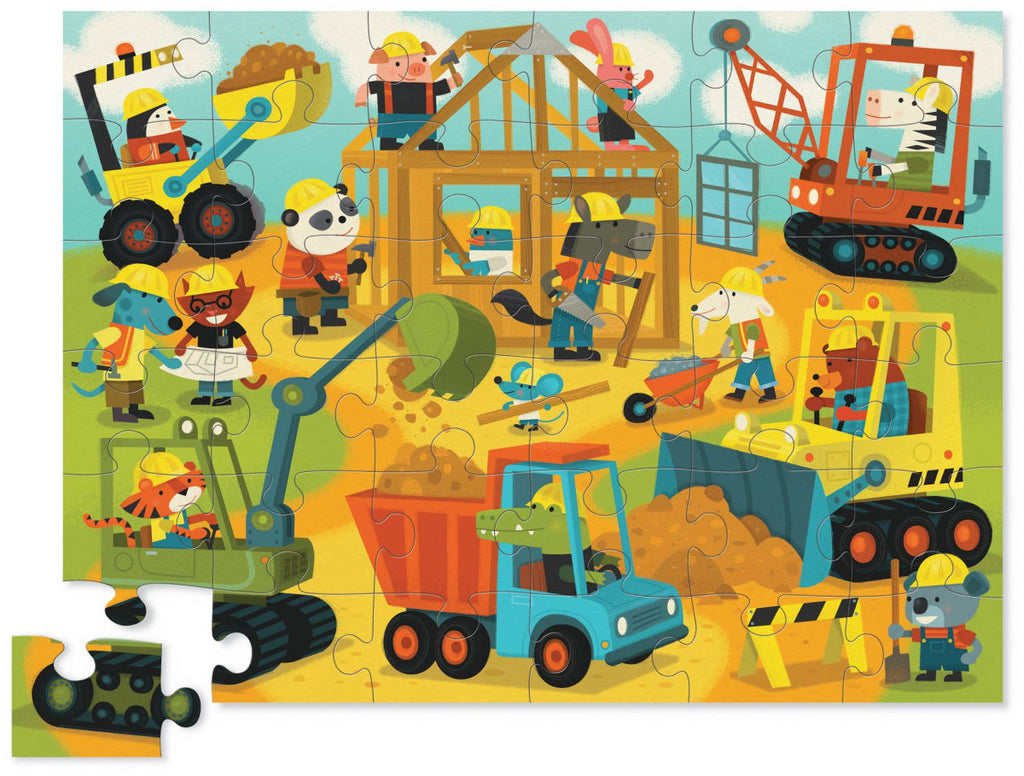 Crocodile Creek Shaped Box Puzzel 36ST | Busy Builders