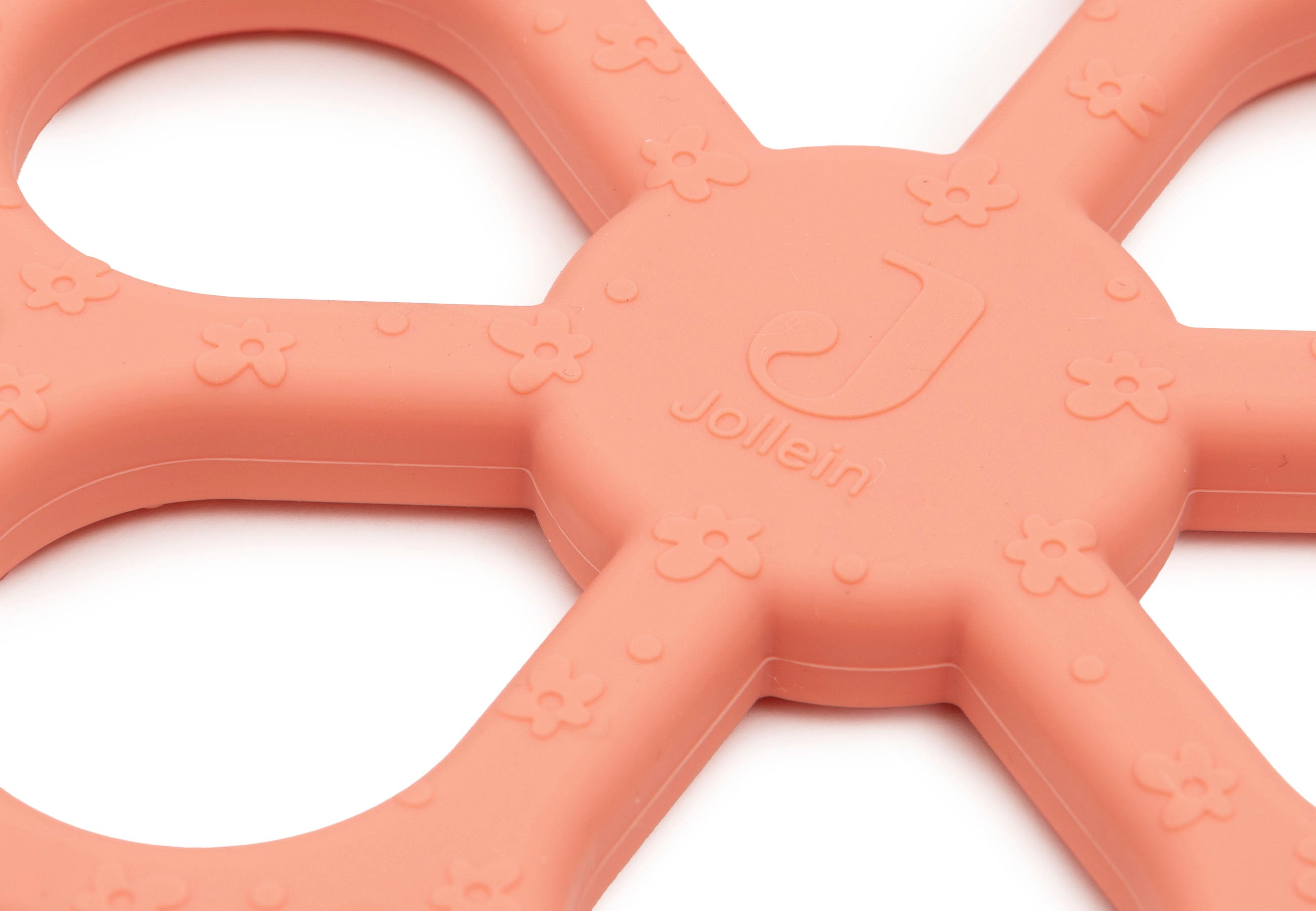 Jollein Bijtring Siliconen Flower Coral Rose