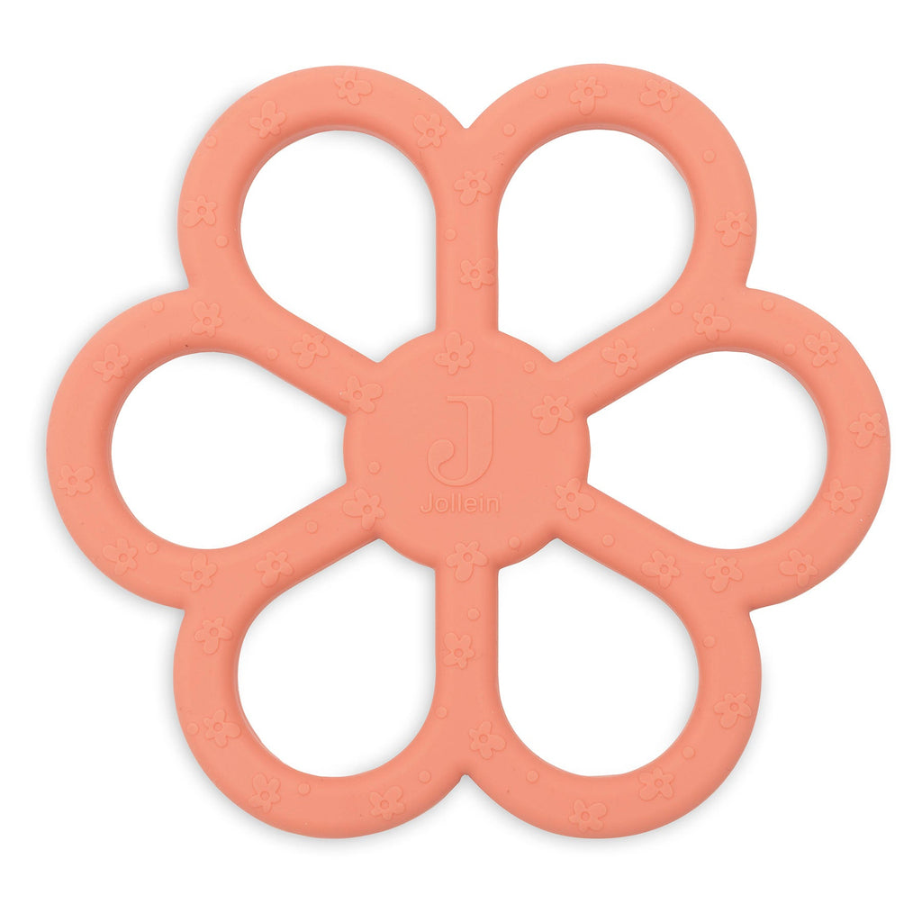 Jollein Bijtring Siliconen Flower Coral Rose