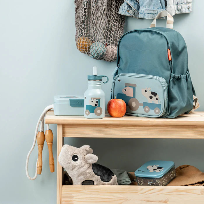 Done By Deer Drinkfles RVS 350ml | Tiny Farm Blue