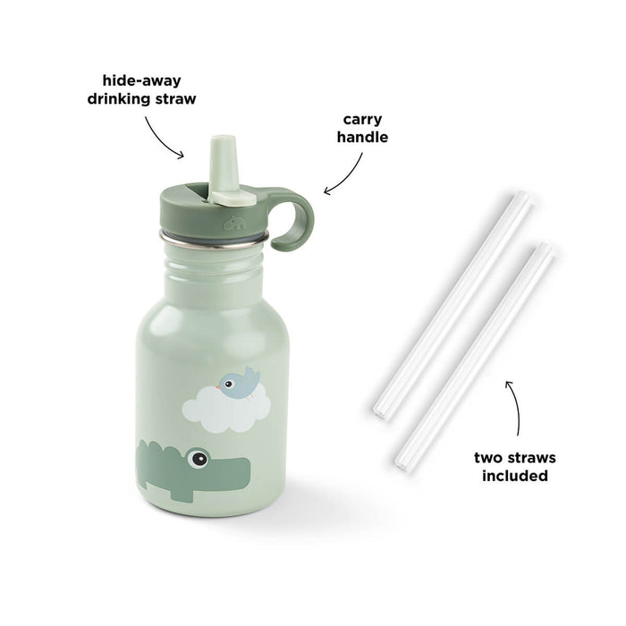 Done By Deer Drinkfles RVS 350ml | Playground Green