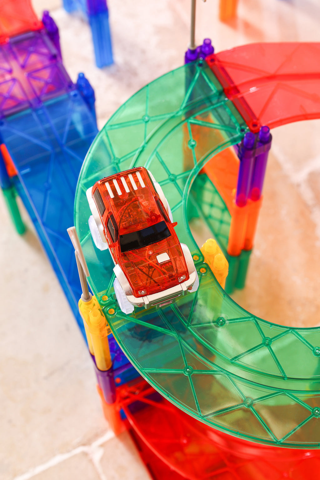 Cleverclixx Race Track Car Blue | 1 Stuk