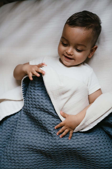 Koeka Ledikantdeken Katoenen fleece 150x100cm Wafel Amsterdam | Bluestone