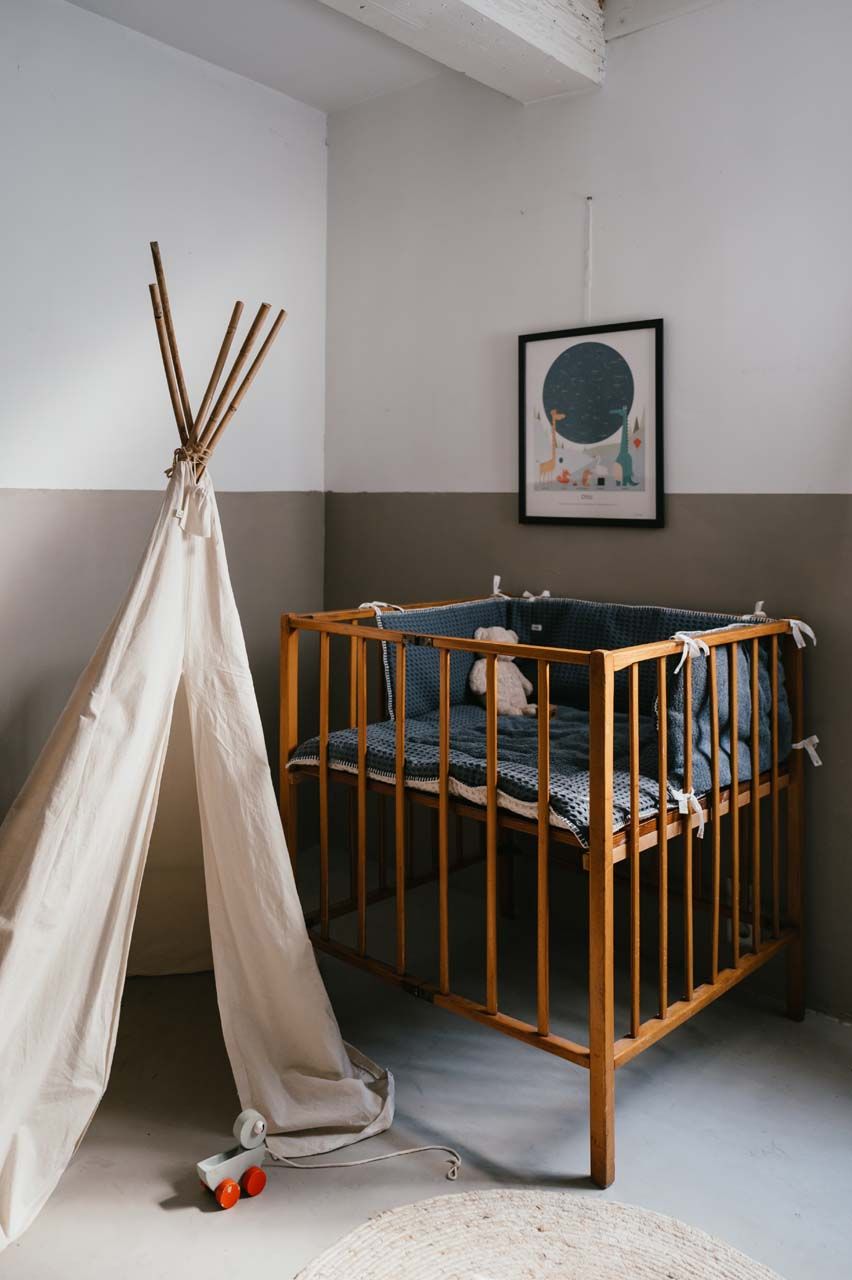 Koeka Boxkleed Wafel Amsterdam 75x95cm | Bluestone / Natural