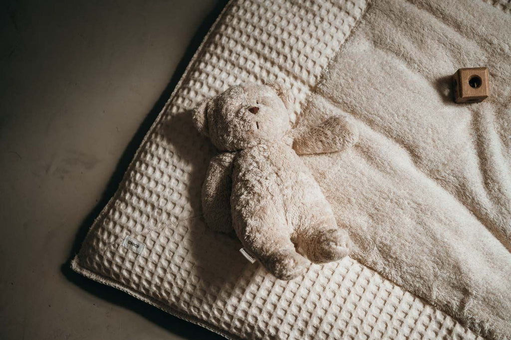 Koeka Boxkleed Wafel Amsterdam 75x95cm | Bluestone / Natural