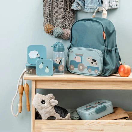 Done By Deer Drinkfles Met Rietje 350ml | Tiny Farm Blue