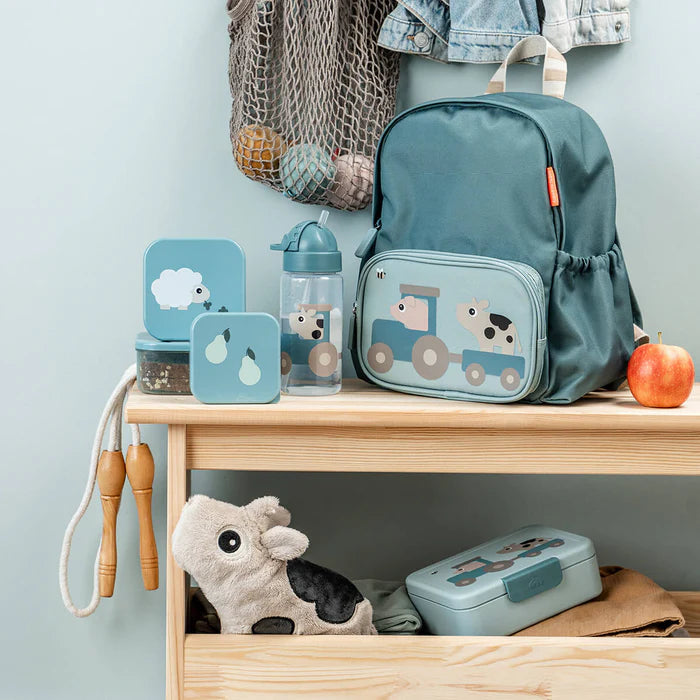 Done By Deer Drinkfles Met Rietje 350ml | Tiny Farm Blue