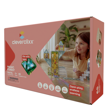Cleverclixx Magic Forest Pack Pastel met 65 magnetische sprookjestegels