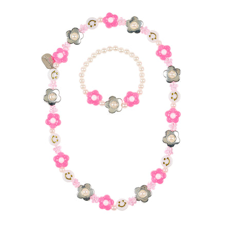 Souza Ketting en Armband Set Jessie Bloem in roze voor kinderen