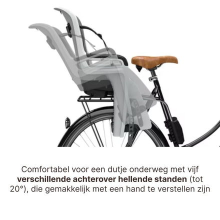 Thule Ride Along 2 Kantelbaar Fietsstoel Achterop Frame Montage | Lichtgrijs