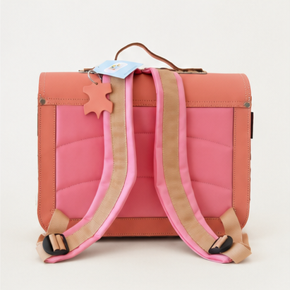 Own Stuff Lederen Boekentas Leopard | Peach