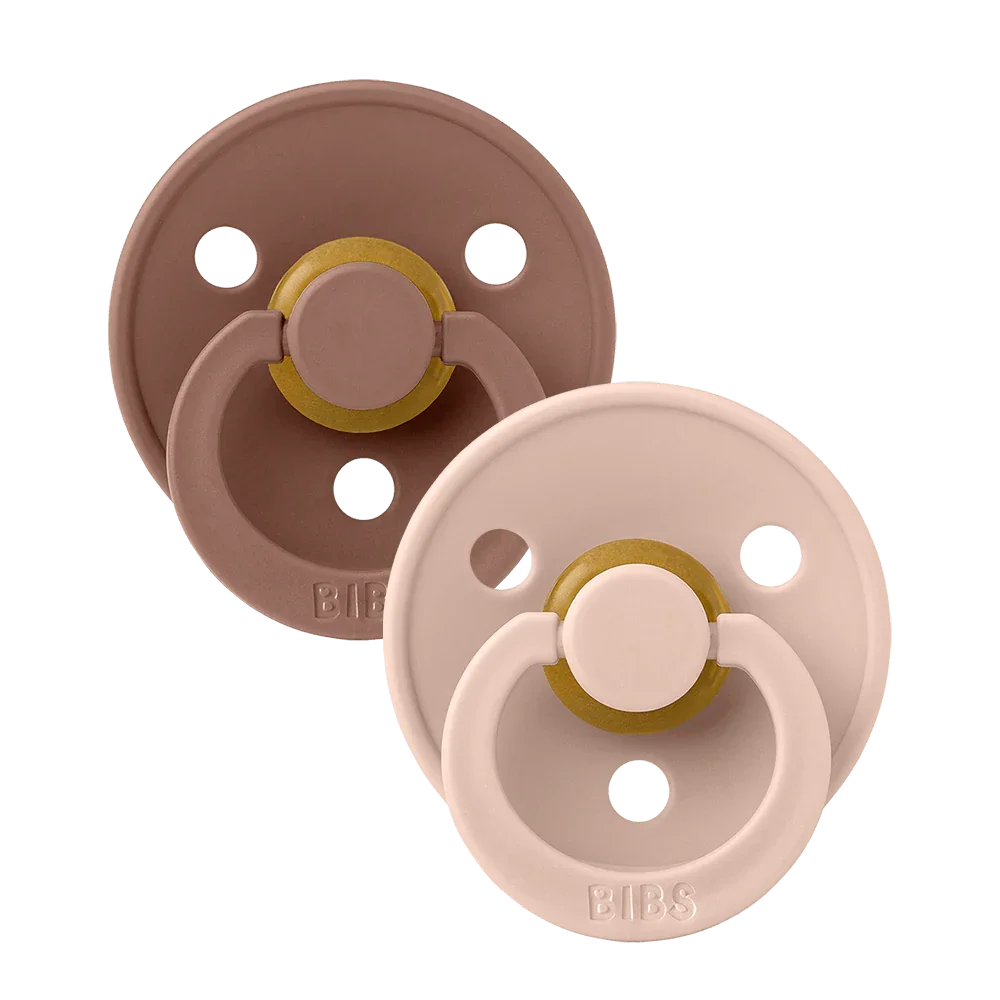 Bibs Fopspeen Size 1 Latex Symmetrisch 2 pack | Woodchuck / Blush