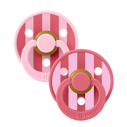Bibs Fopspeen Size 1 Latex Rond 2 pack | Baby Pink / Coral Mix