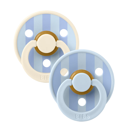 Bibs Fopspeen Size 2 Latex Rond 2 pack | Baby Blue / Dusty Blue