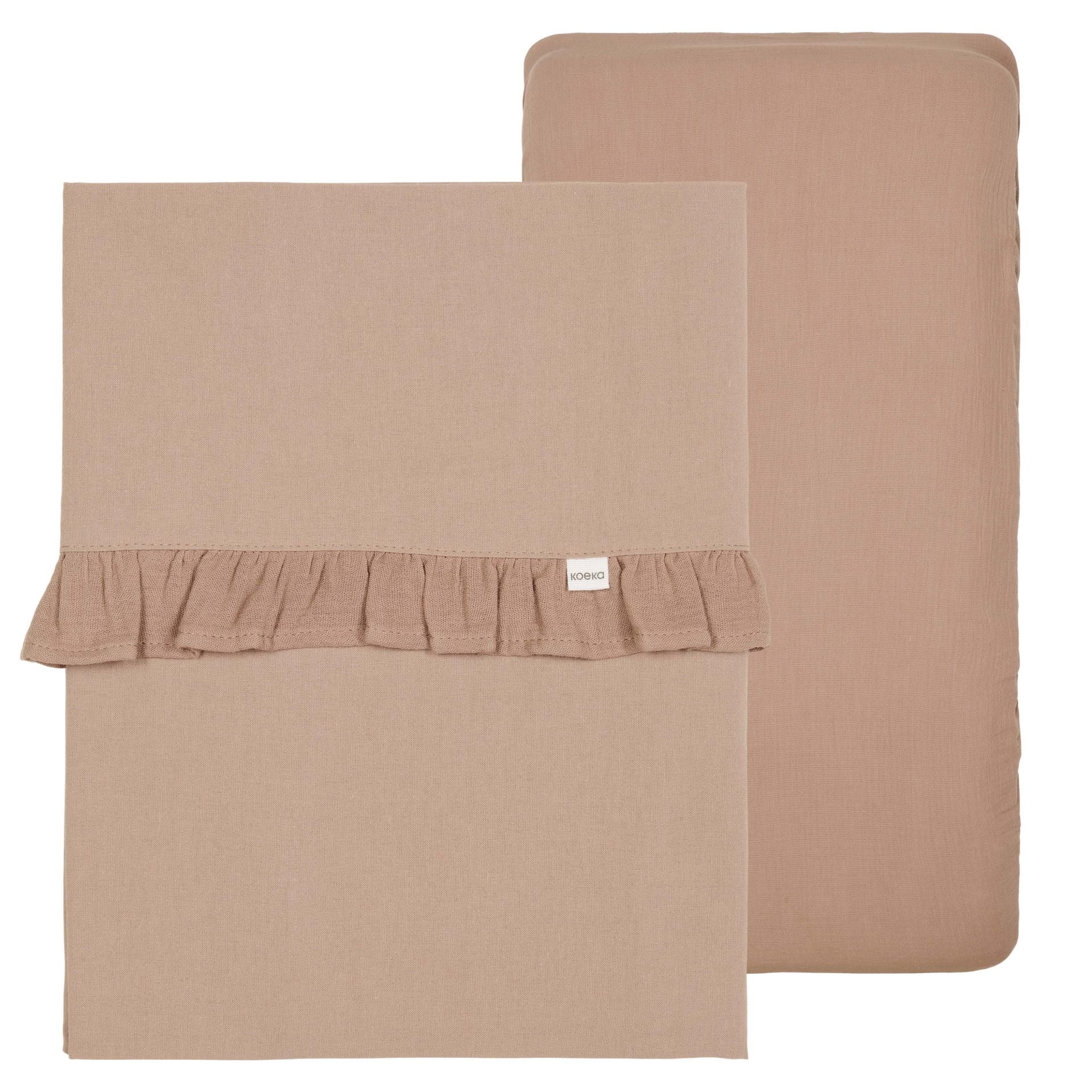 * Koeka Ledikantlaken En Hoeslaken Set Ruffle Faro | Caffe