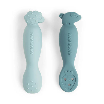 Done By Deer Learning Spoon Set | Tiny Farm Blue