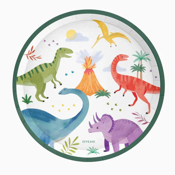 Oh Yeah Kartonnen Bordjes 6st Ø 23 cm | Baby Dino's