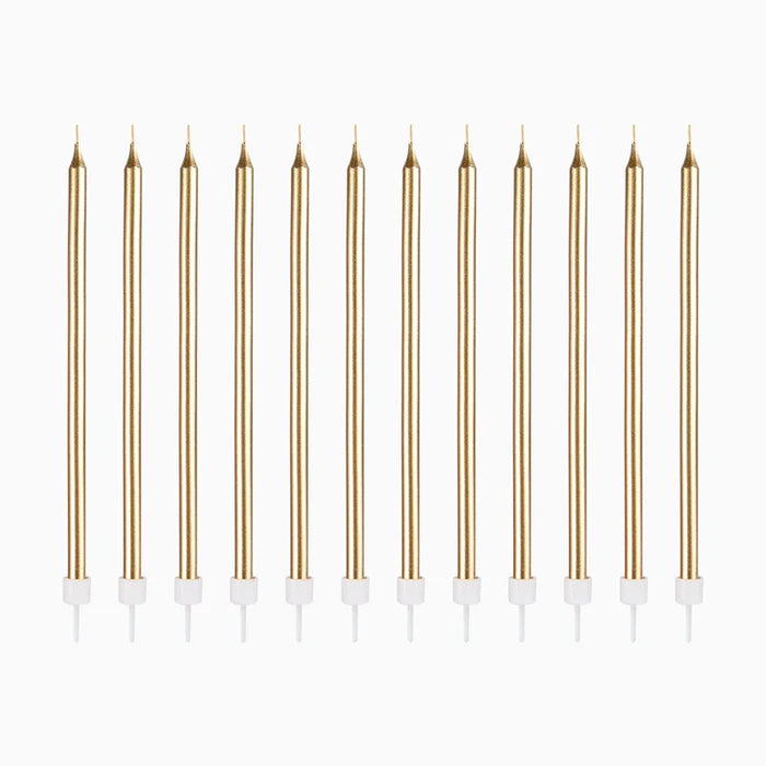 Oh Yeah Set 12 Lange Kaarsjes 14,5cm | Goud